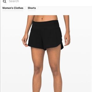 Lululemon shorts speed up short size 6 tall